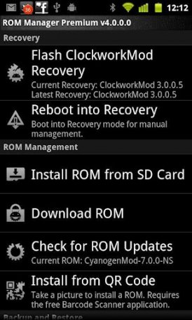 ROM Manager Premium для Андроид